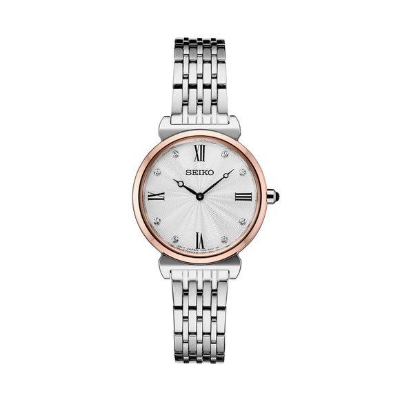 Seiko Women's Crystal Accent Two Tone Stainless Steel Watch - SFQ798 NEW